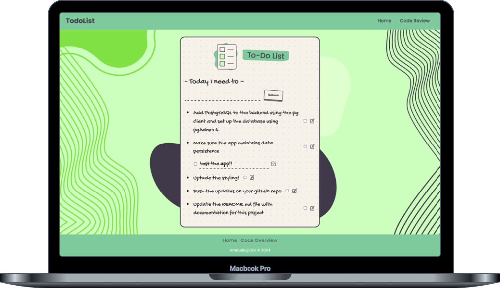 Data persitence using PostgreSQL